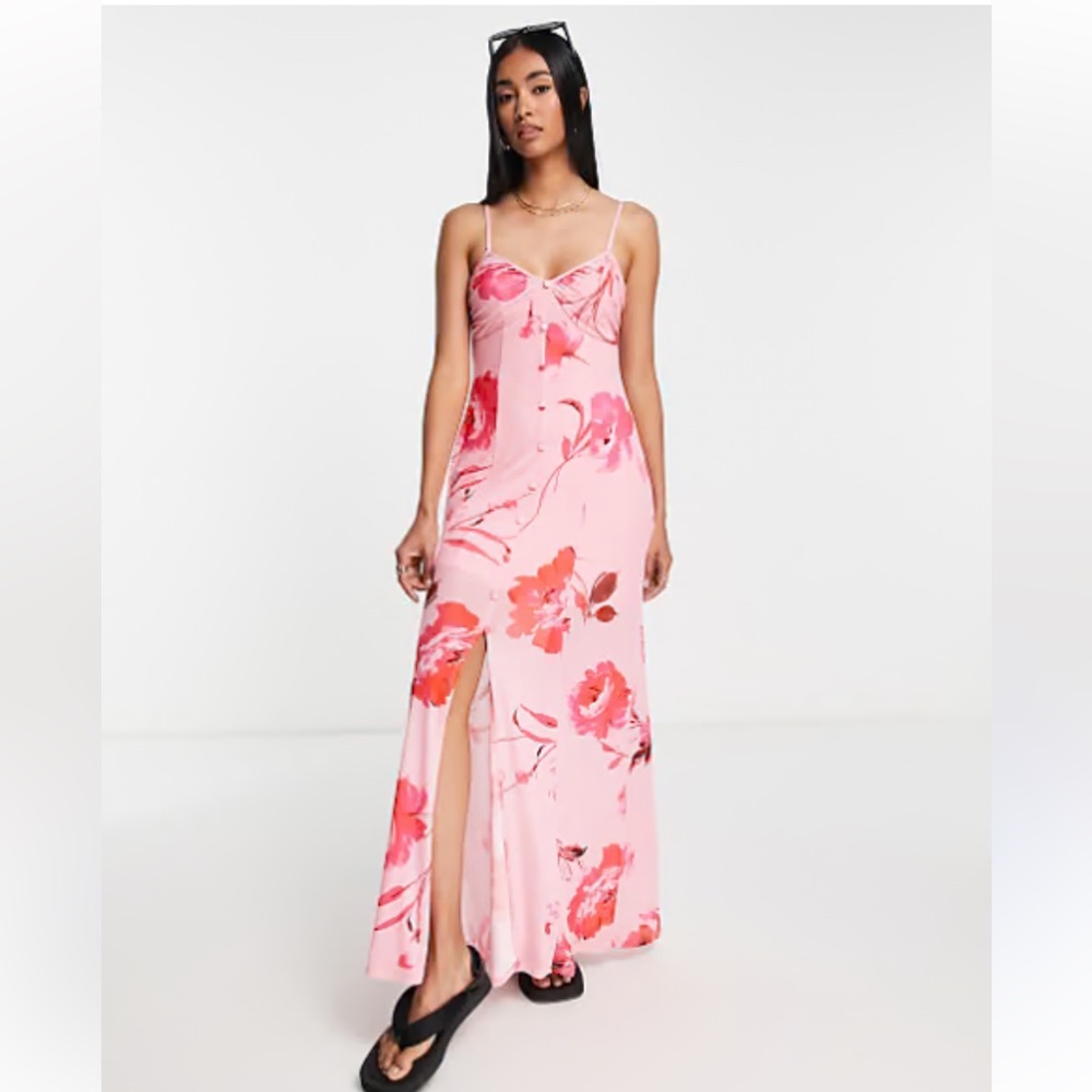 ASOS Pink Floral Maxi Dress